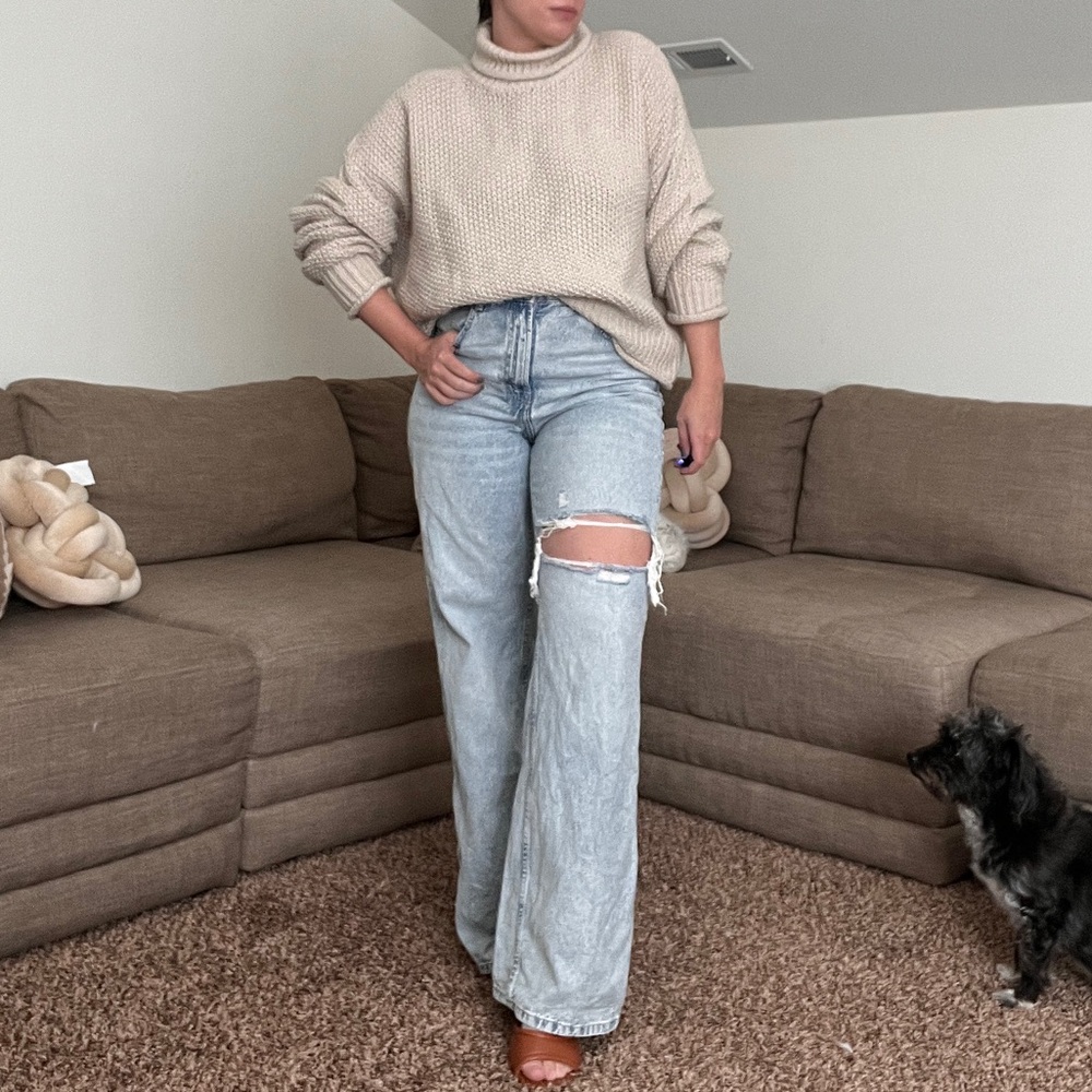 Cozy turtleneck slouchy sweater